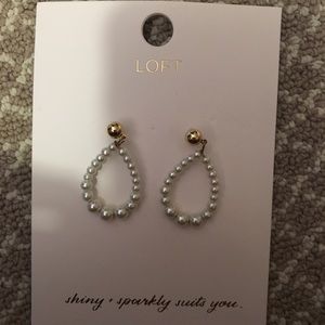 Faux pearl and gold earrings